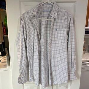 Southern Tide White and Blue Checkered Shirt
